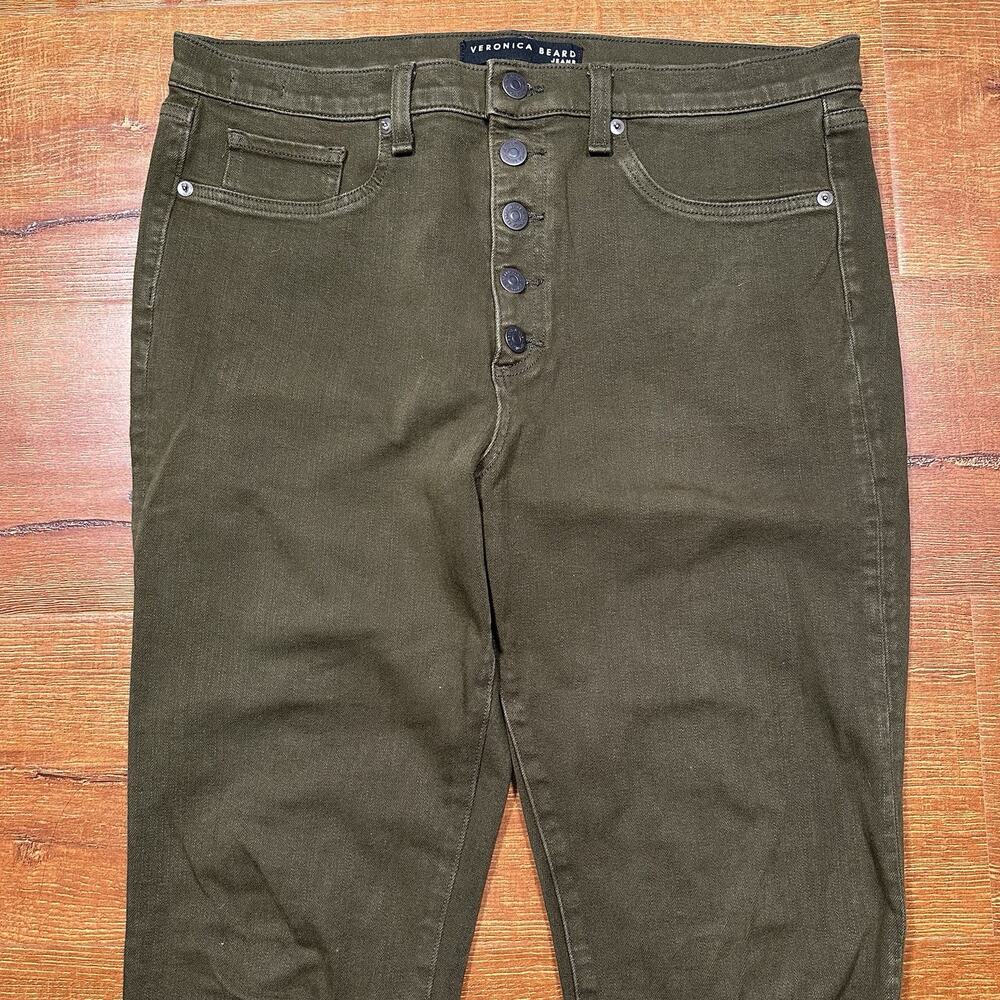 Veronica Beard Jeans Womens 32x26 Olive Green Chino Pants Army Retro City USA - Picture 3 of 16